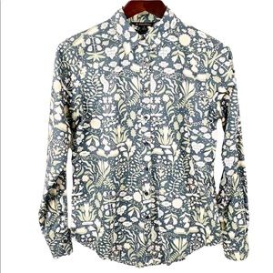 Brooks Brothers Floral Button Down Shirt - Blue and White